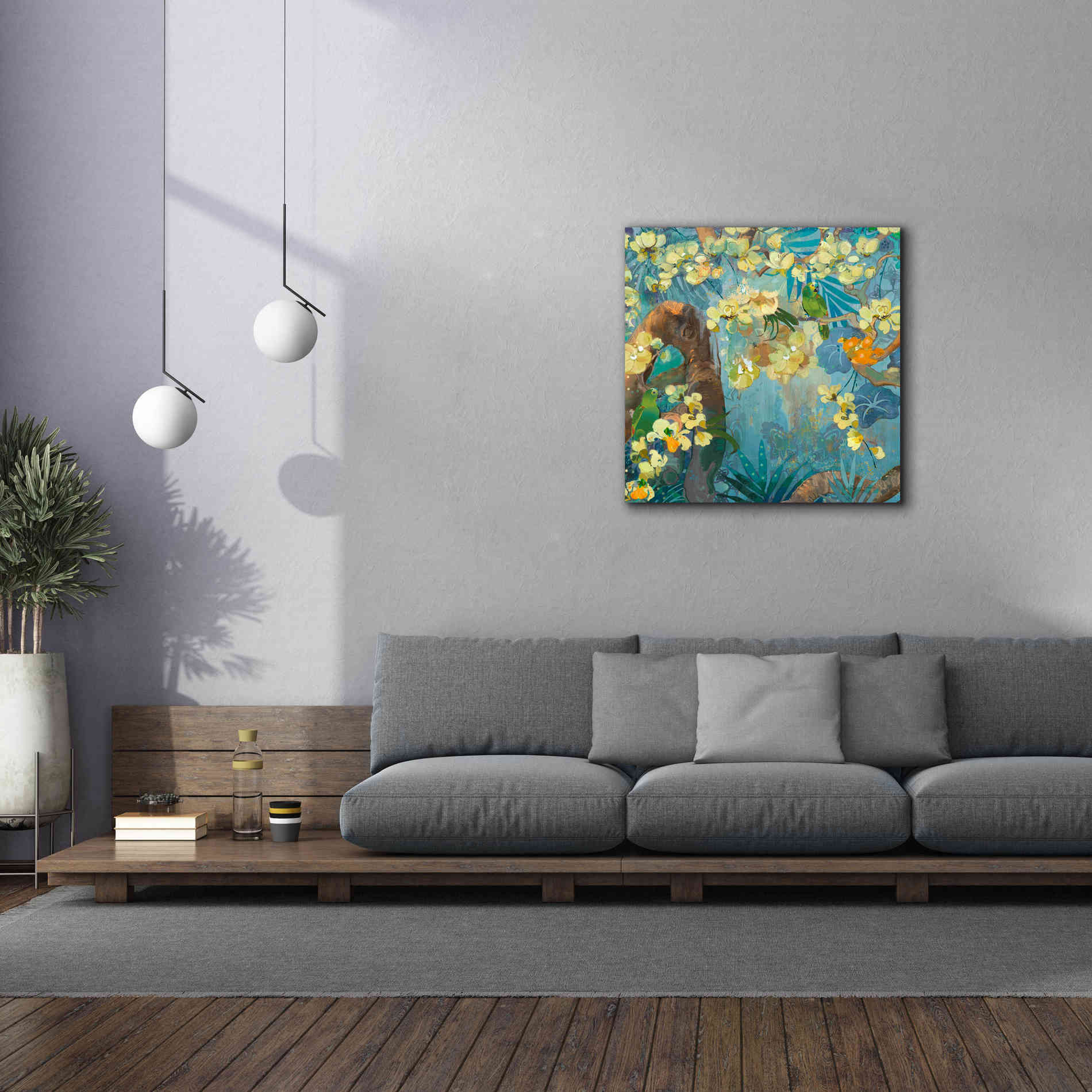 'Jaguar Jungle' by Evelia Designs Giclee Canvas Wall Art,37 x 37