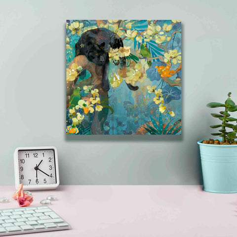 Image of 'Black Jaguar' by Evelia Designs Giclee Canvas Wall Art,12 x 12