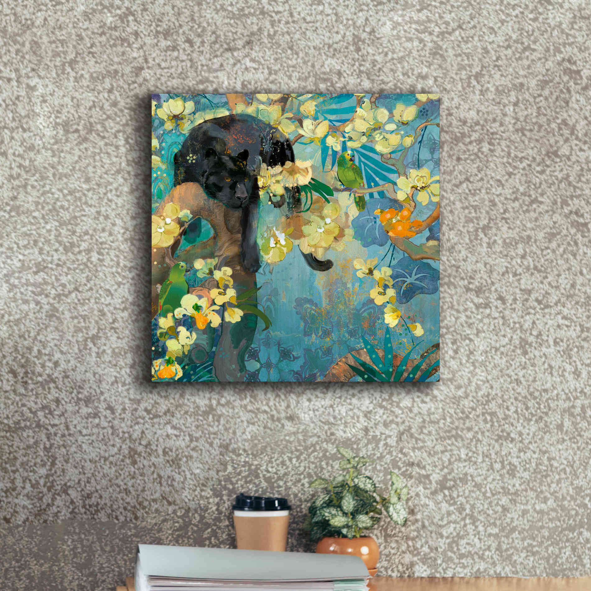 'Black Jaguar' by Evelia Designs Giclee Canvas Wall Art,18 x 18