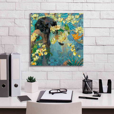 Image of 'Black Jaguar' by Evelia Designs Giclee Canvas Wall Art,18 x 18