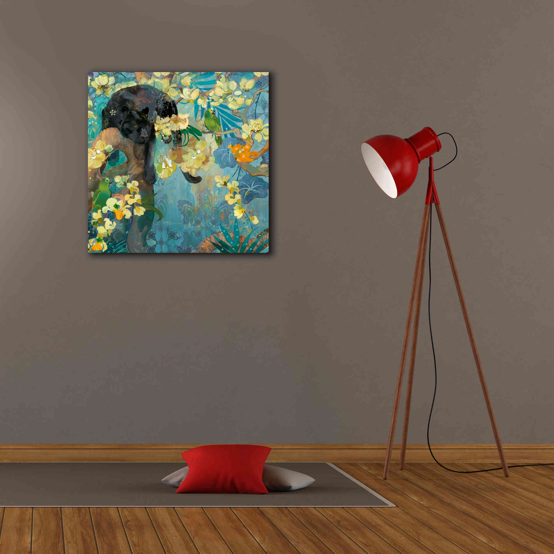 'Black Jaguar' by Evelia Designs Giclee Canvas Wall Art,26 x 26