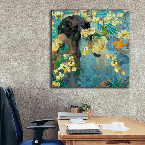 Image of 'Black Jaguar' by Evelia Designs Giclee Canvas Wall Art,37 x 37