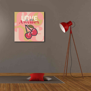 'Love Is The Answer Cherries' by Evelia Designs Giclee Canvas Wall Art,26 x 26