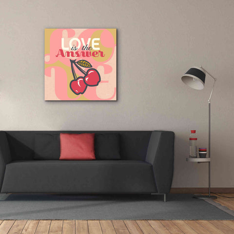 Image of 'Love Is The Answer Cherries' by Evelia Designs Giclee Canvas Wall Art,37 x 37