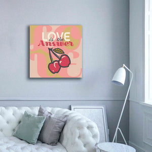 'Love Is The Answer Cherries' by Evelia Designs Giclee Canvas Wall Art,37 x 37