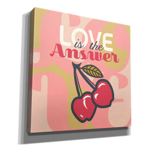 'Love Is The Answer Cherries' by Evelia Designs Giclee Canvas Wall Art