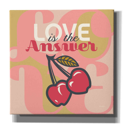 Image of 'Love Is The Answer Cherries' by Evelia Designs Giclee Canvas Wall Art