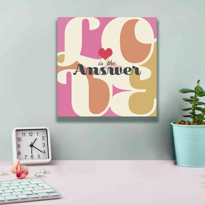 'Love Is The Answer' by Evelia Designs Giclee Canvas Wall Art,12 x 12