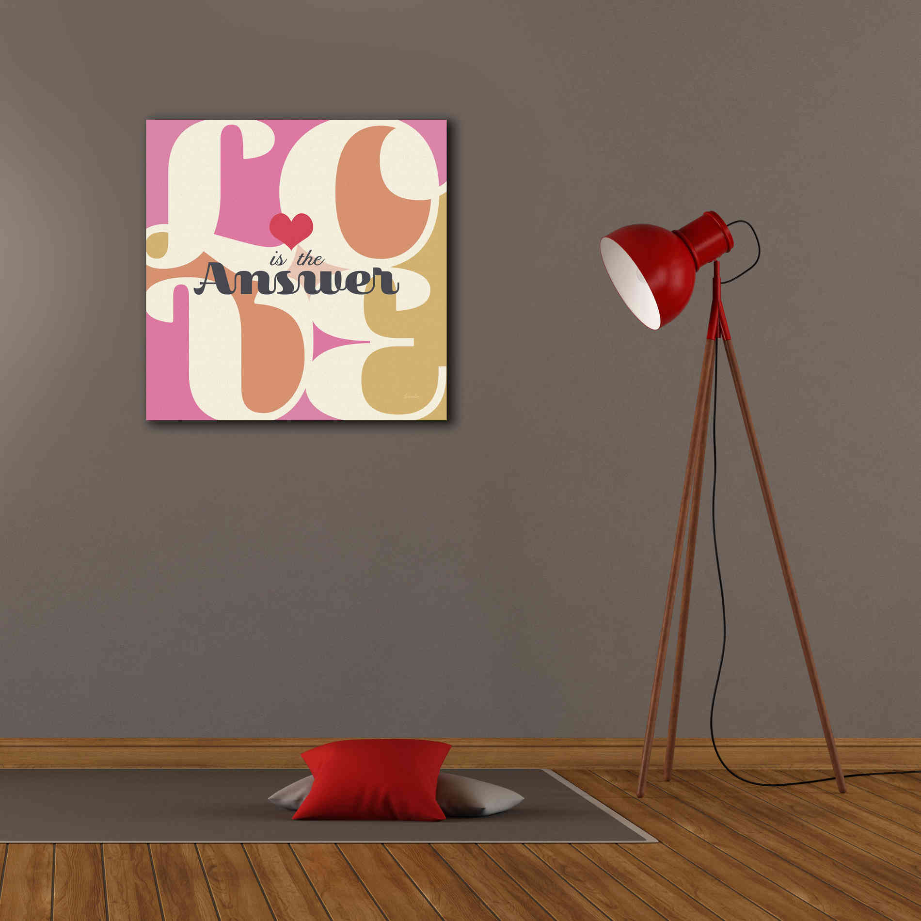 'Love Is The Answer' by Evelia Designs Giclee Canvas Wall Art,26 x 26