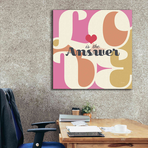 Image of 'Love Is The Answer' by Evelia Designs Giclee Canvas Wall Art,37 x 37
