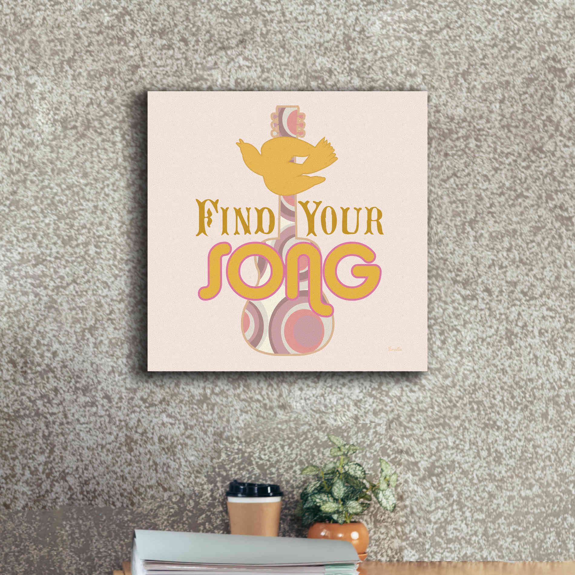 'Find Your Song' by Evelia Designs Giclee Canvas Wall Art,18 x 18