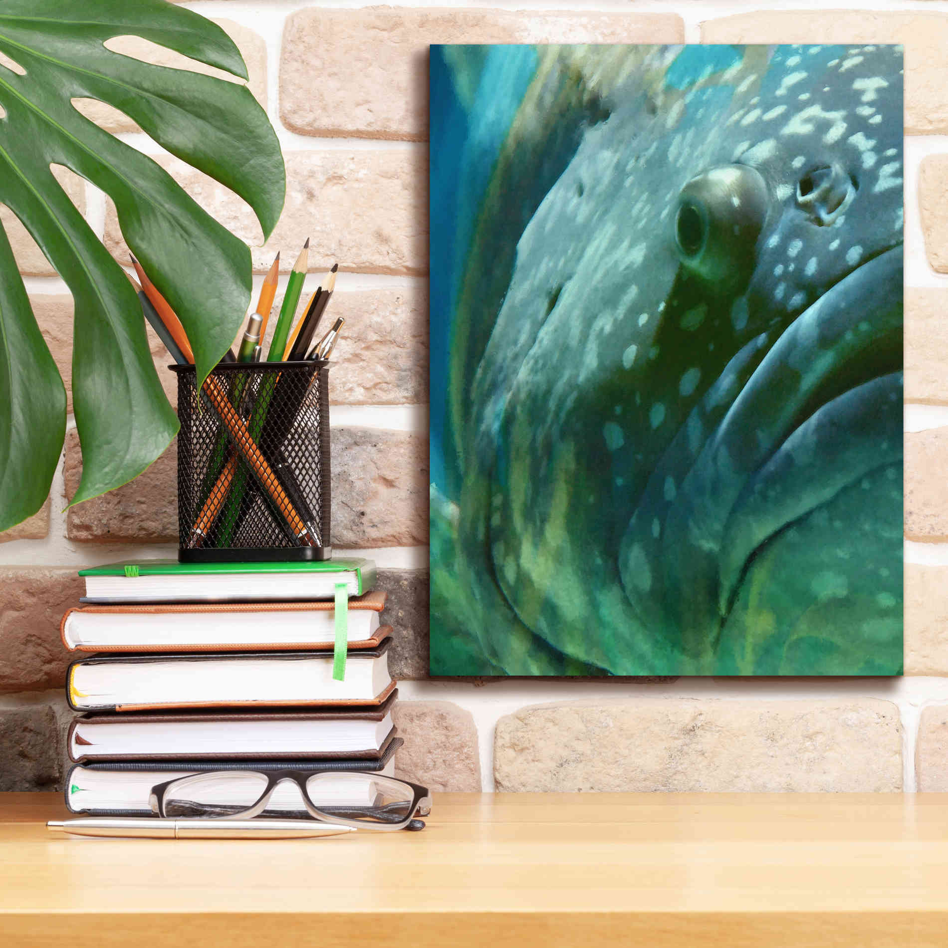 'Turquoise Splash One' by Steve Hunziker Giclee Canvas Wall Art,12 x 16