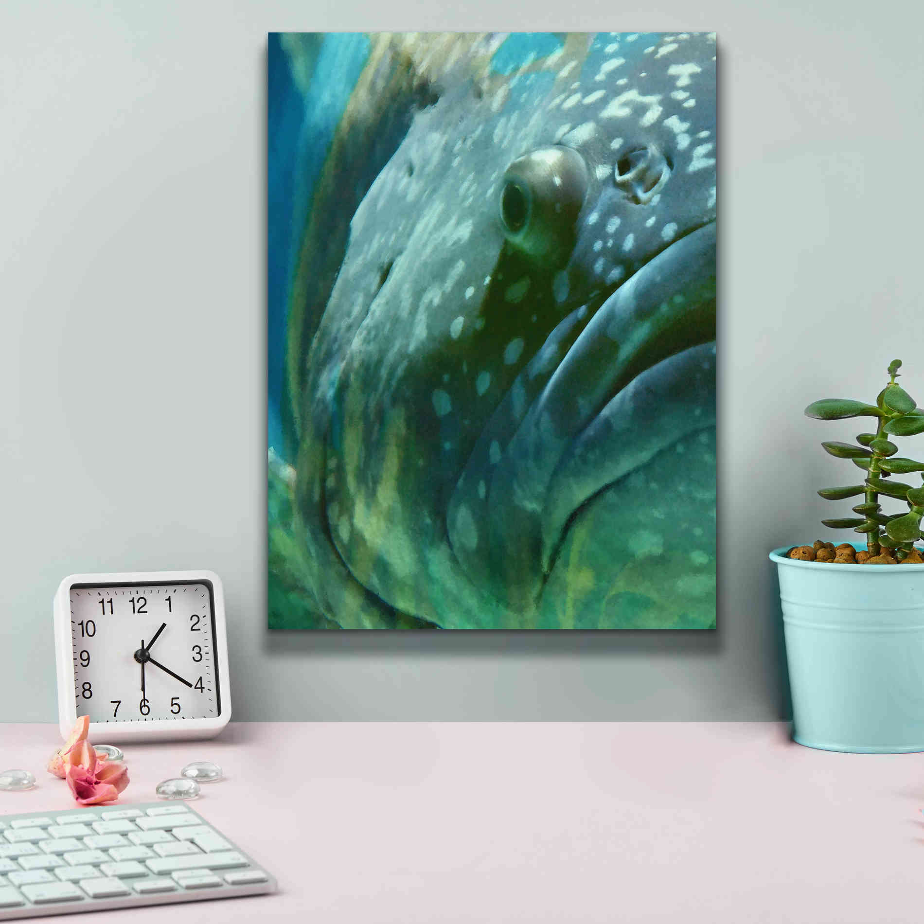 'Turquoise Splash One' by Steve Hunziker Giclee Canvas Wall Art,12 x 16