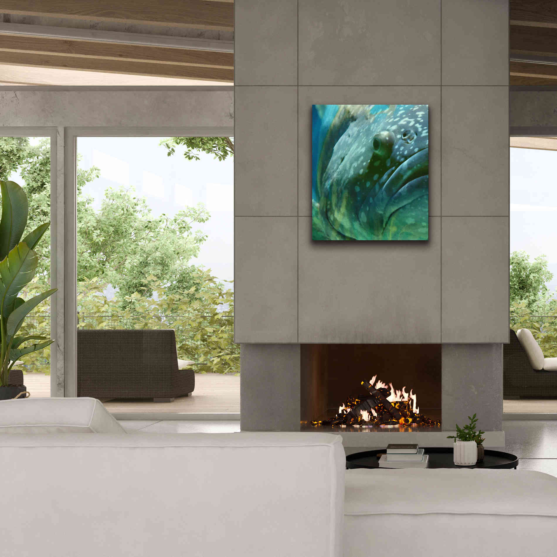 'Turquoise Splash One' by Steve Hunziker Giclee Canvas Wall Art,26 x 30