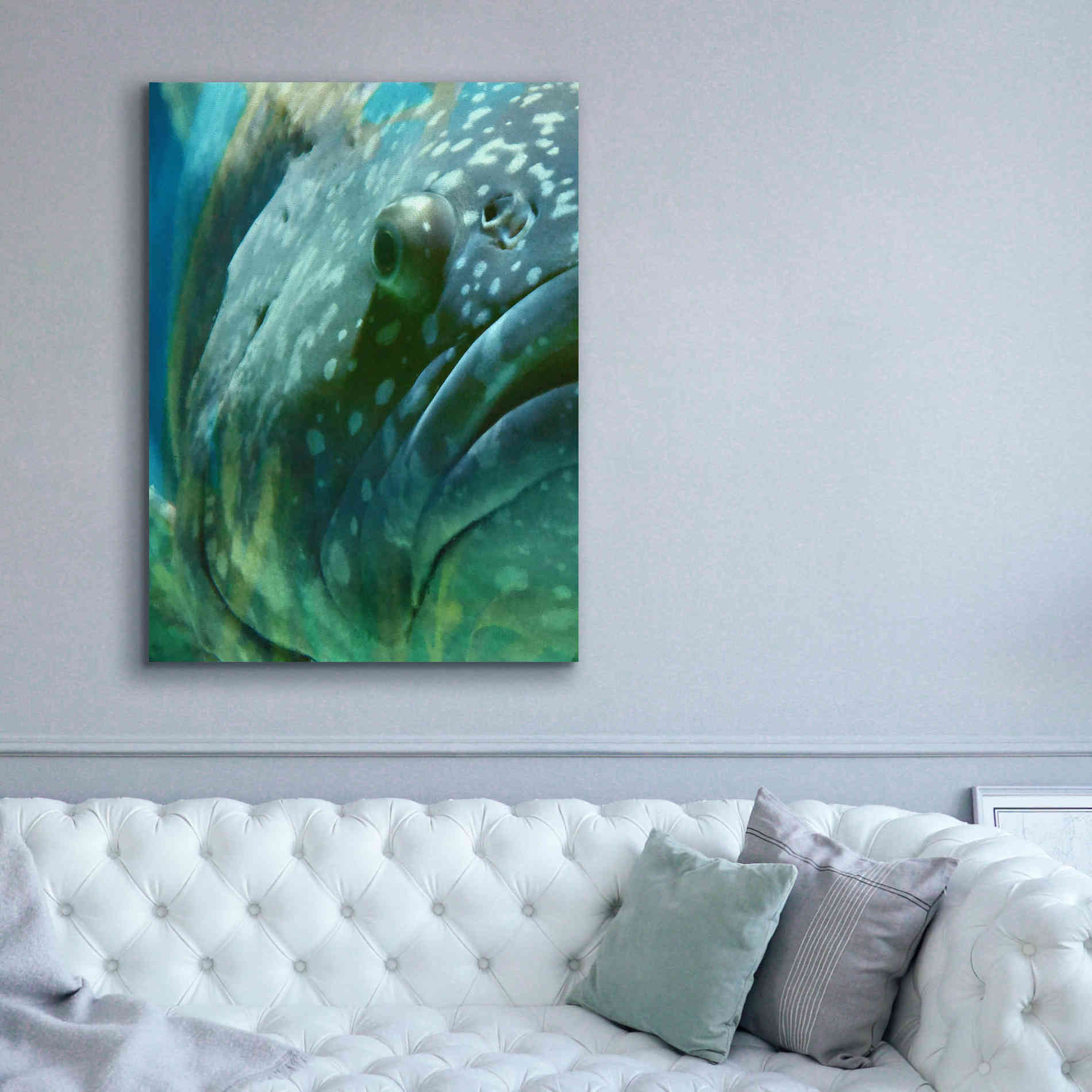 'Turquoise Splash One' by Steve Hunziker Giclee Canvas Wall Art,40 x 54