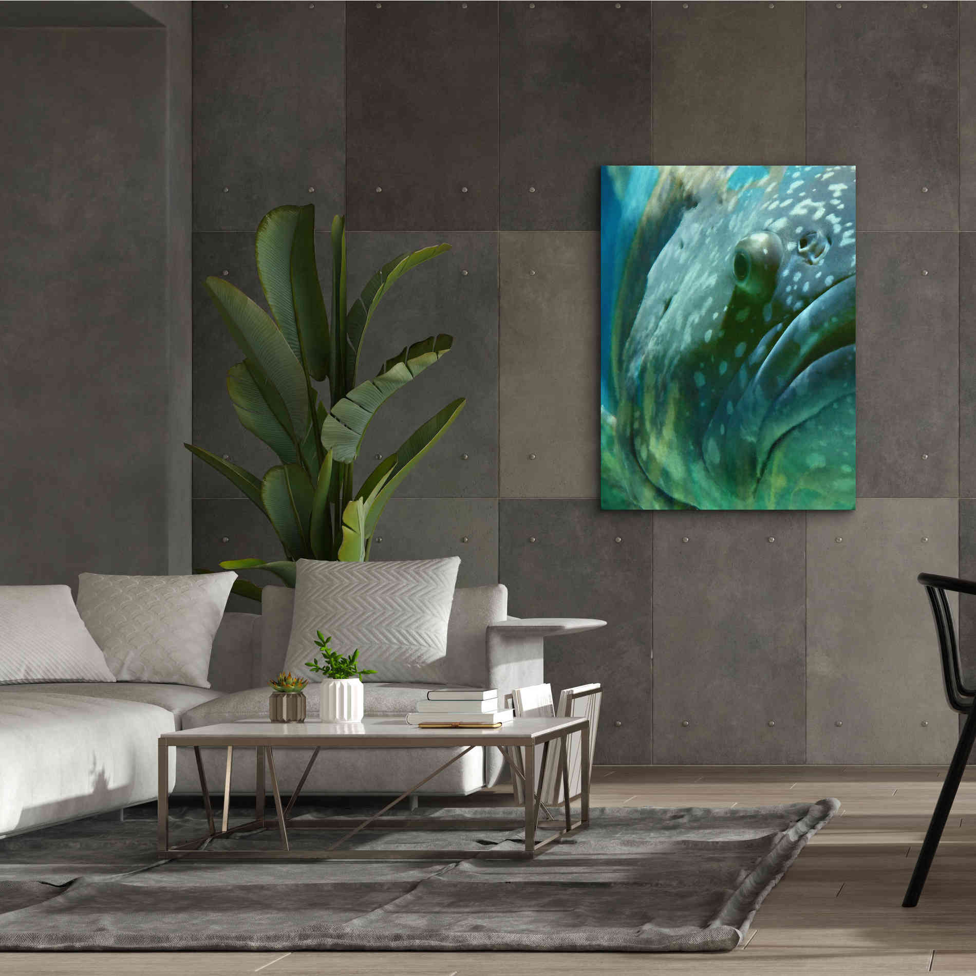 'Turquoise Splash One' by Steve Hunziker Giclee Canvas Wall Art,40 x 54