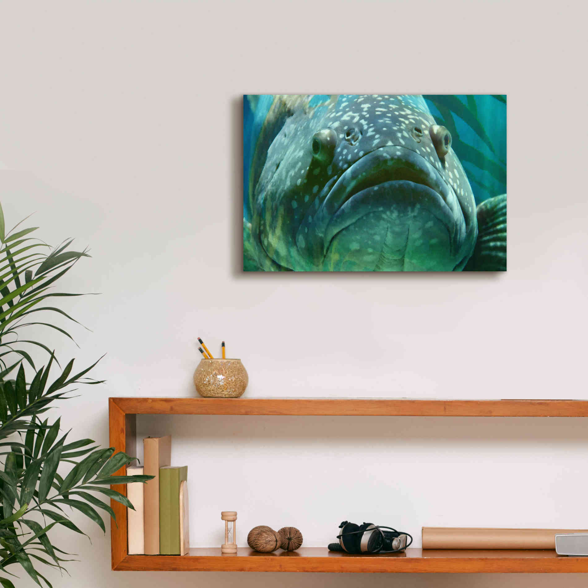 'Turquoisesplash Two' by Steve Hunziker Giclee Canvas Wall Art,18 x 12