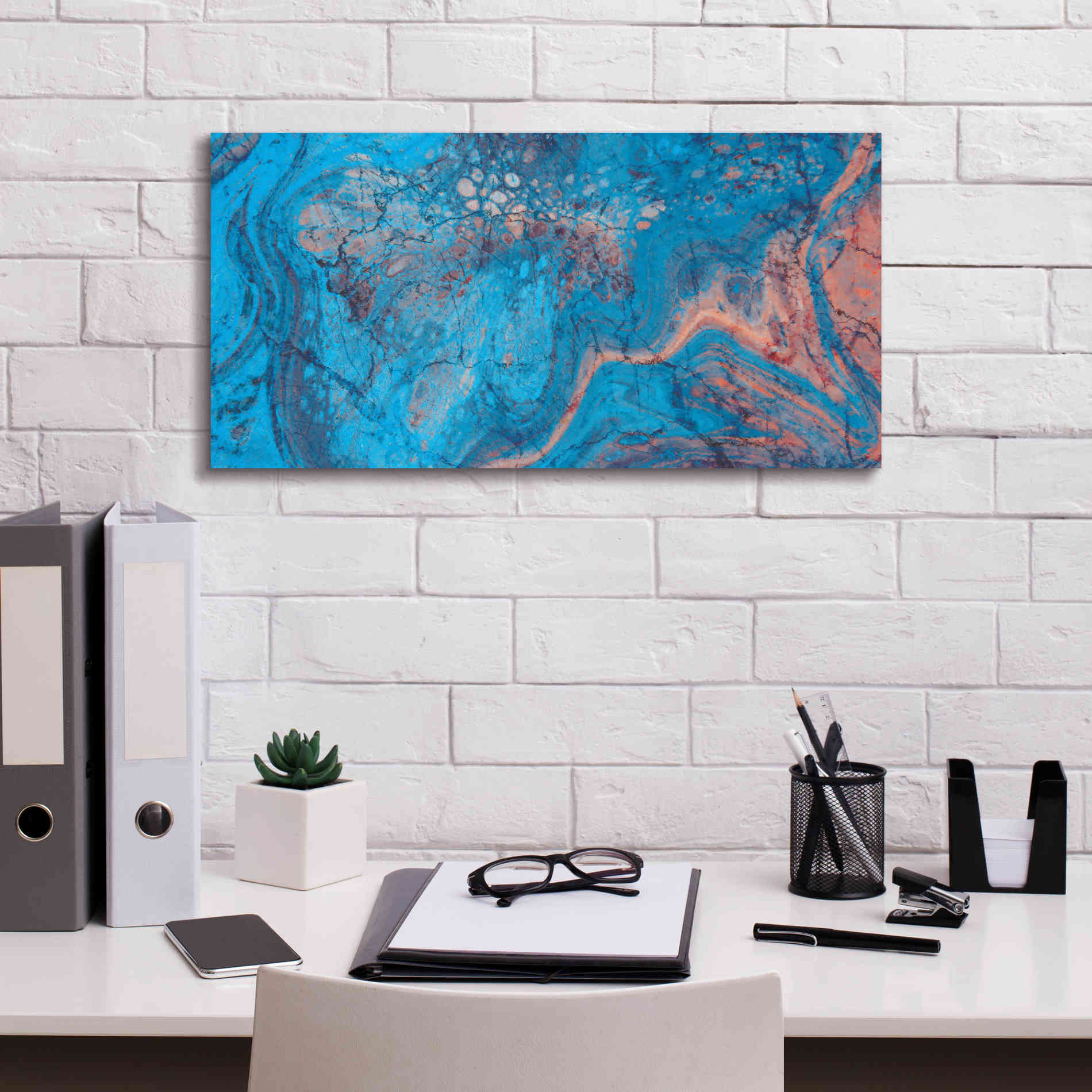 'Craquelure Three' by Steve Hunziker Giclee Canvas Wall Art,24 x 12