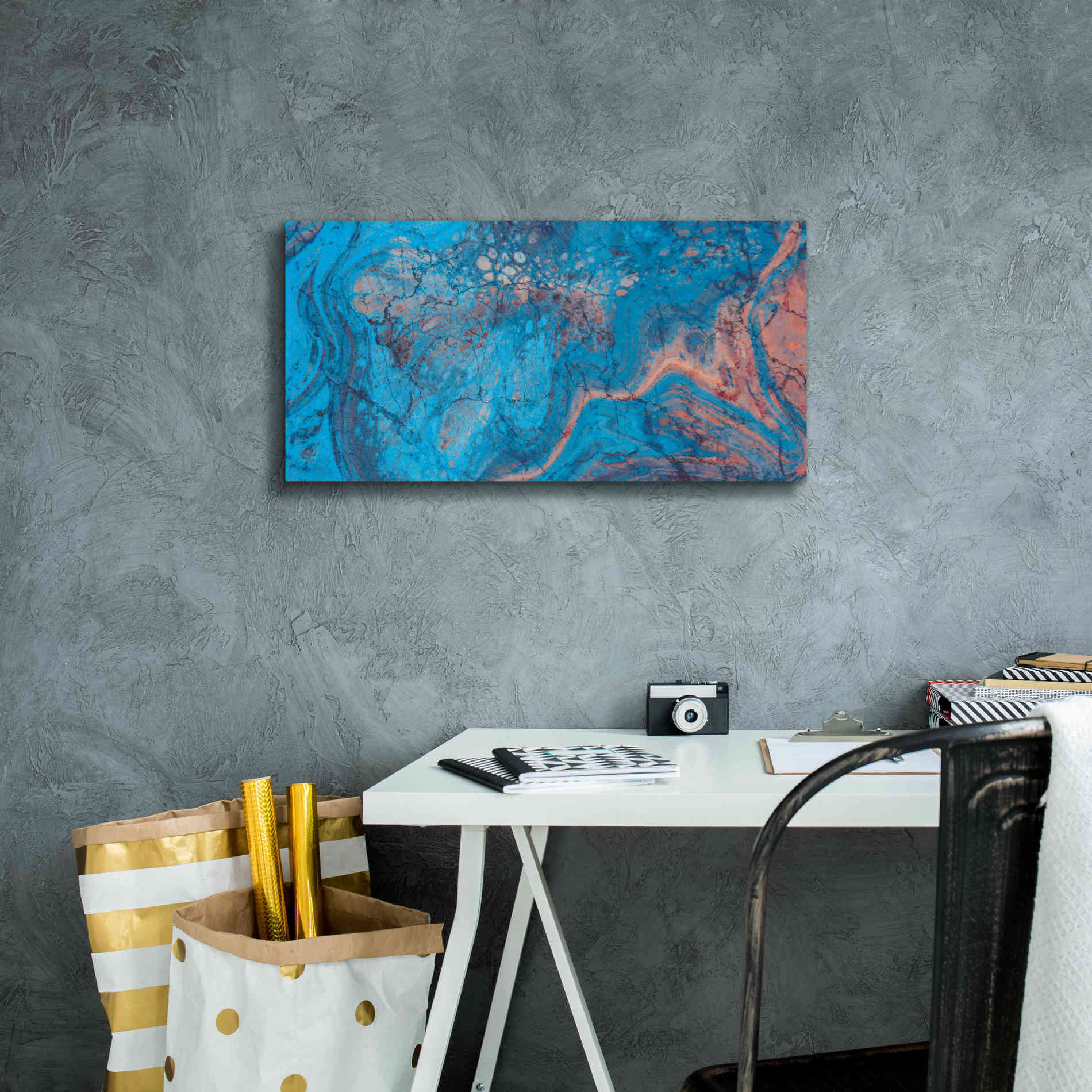 'Craquelure Three' by Steve Hunziker Giclee Canvas Wall Art,24 x 12