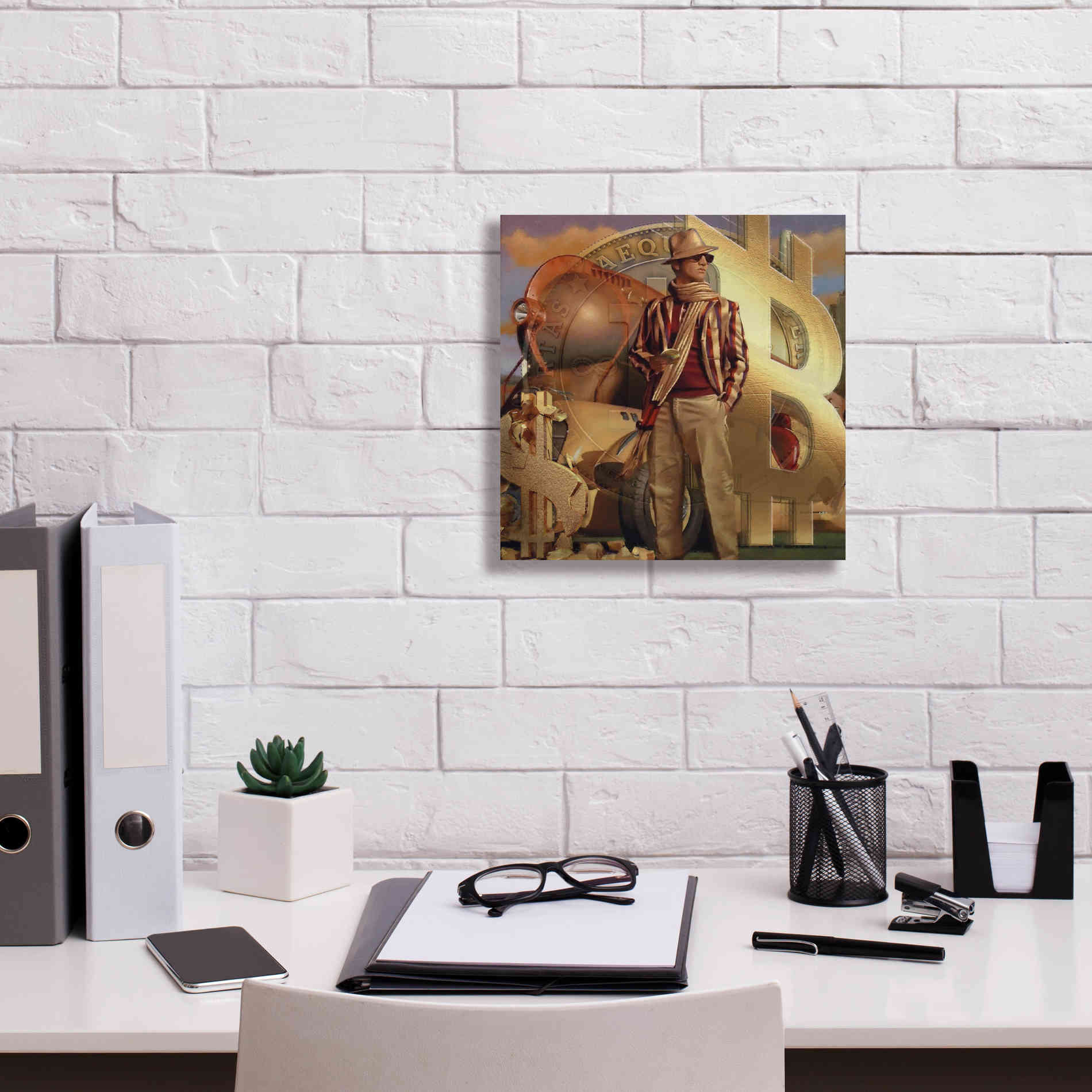 'Bitcoin Deco Eleven' by Steve Hunziker Giclee Canvas Wall Art,12 x 12