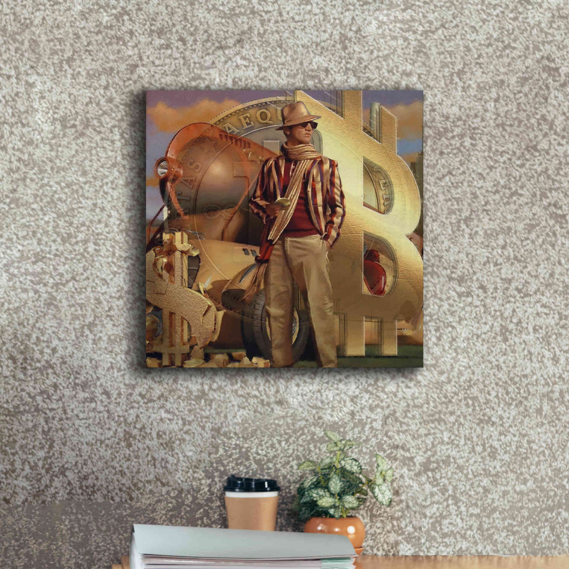 'Bitcoin Deco Eleven' by Steve Hunziker Giclee Canvas Wall Art,18 x 18