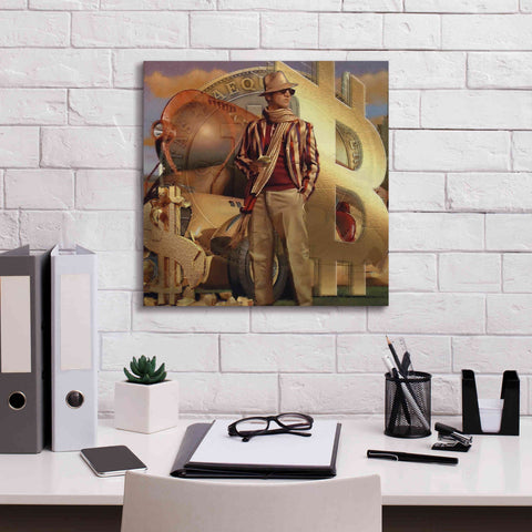 Image of 'Bitcoin Deco Eleven' by Steve Hunziker Giclee Canvas Wall Art,18 x 18