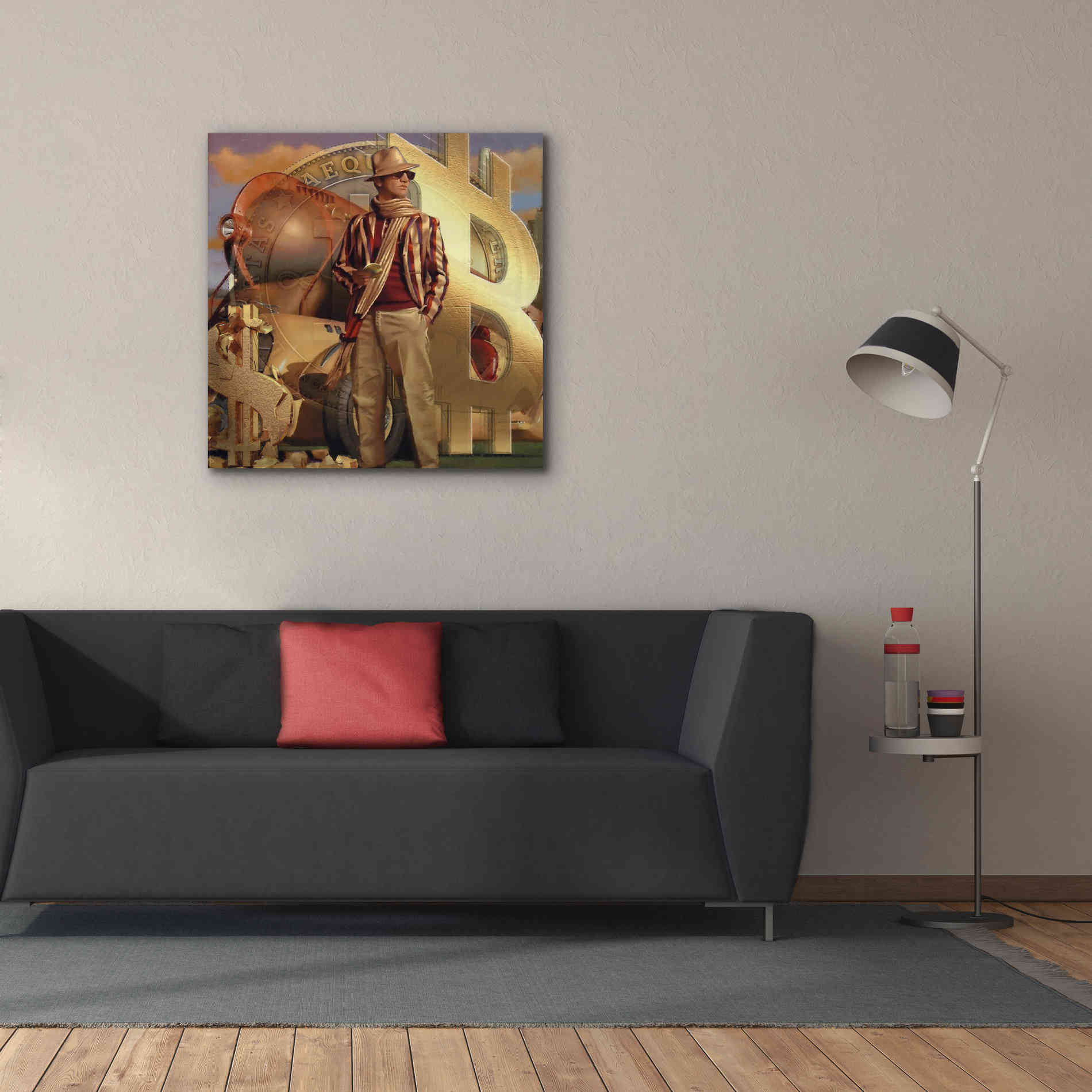 'Bitcoin Deco Eleven' by Steve Hunziker Giclee Canvas Wall Art,37 x 37