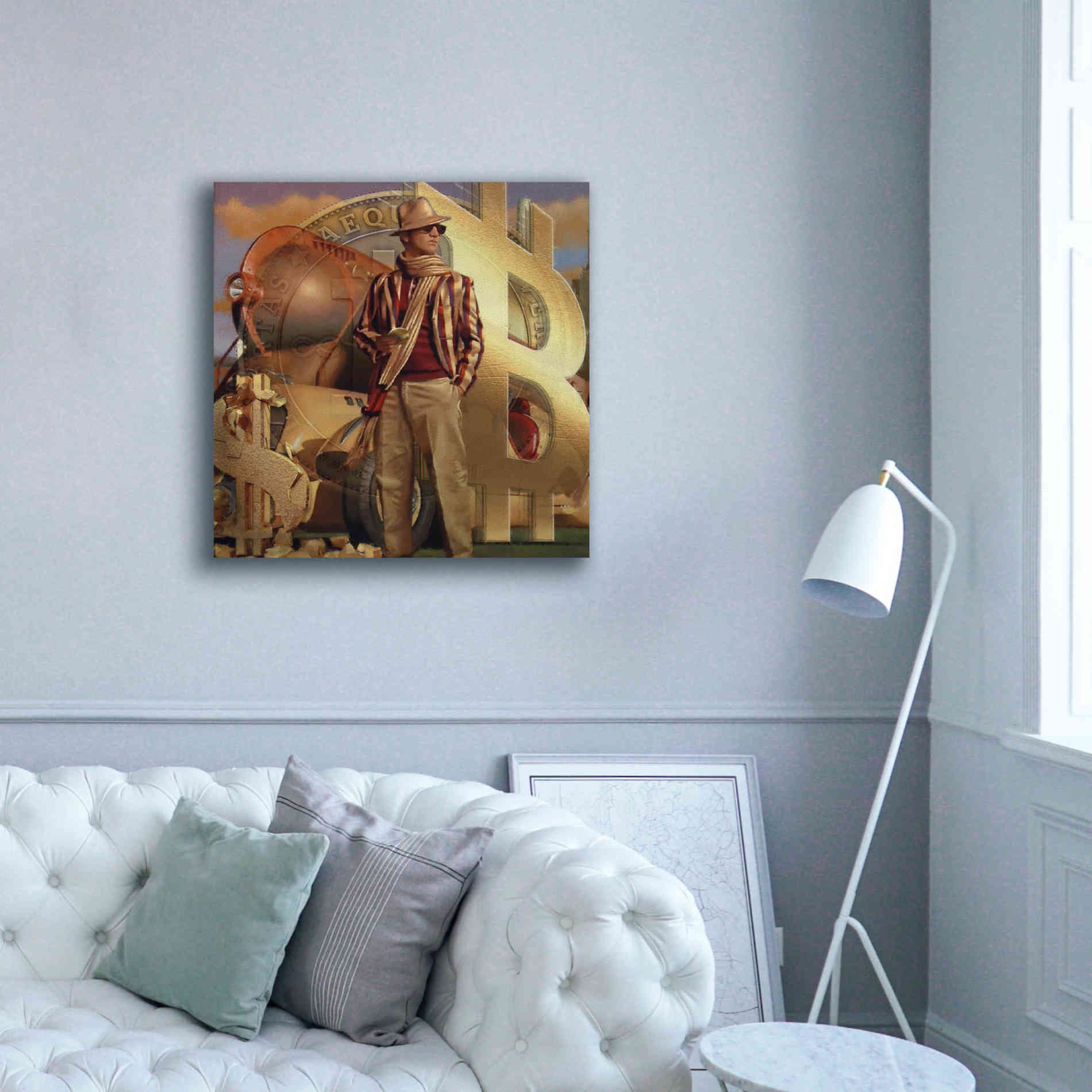 'Bitcoin Deco Eleven' by Steve Hunziker Giclee Canvas Wall Art,37 x 37