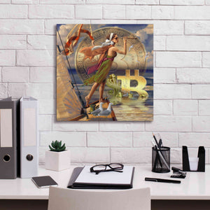 'Bitcoin Deco Ten' by Steve Hunziker Giclee Canvas Wall Art,18 x 18