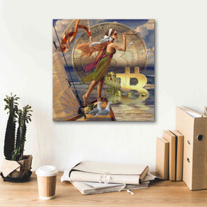 'Bitcoin Deco Ten' by Steve Hunziker Giclee Canvas Wall Art,18 x 18