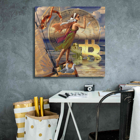 Image of 'Bitcoin Deco Ten' by Steve Hunziker Giclee Canvas Wall Art,26 x 26