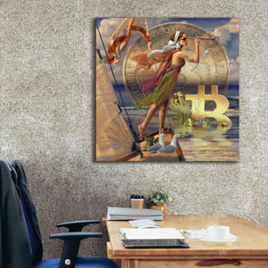 'Bitcoin Deco Ten' by Steve Hunziker Giclee Canvas Wall Art,37 x 37