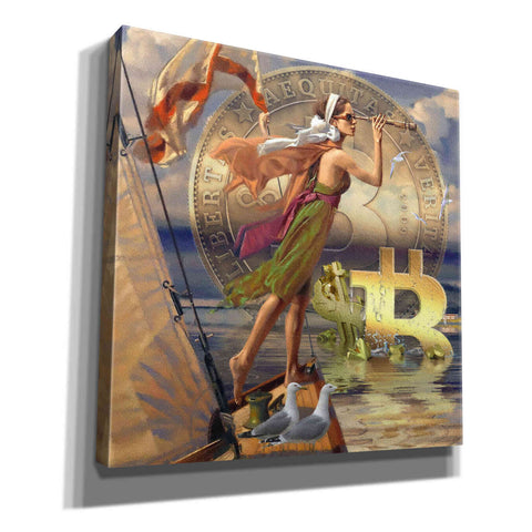 Image of 'Bitcoin Deco Ten' by Steve Hunziker Giclee Canvas Wall Art