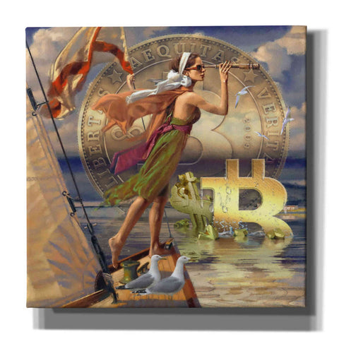 Image of 'Bitcoin Deco Ten' by Steve Hunziker Giclee Canvas Wall Art