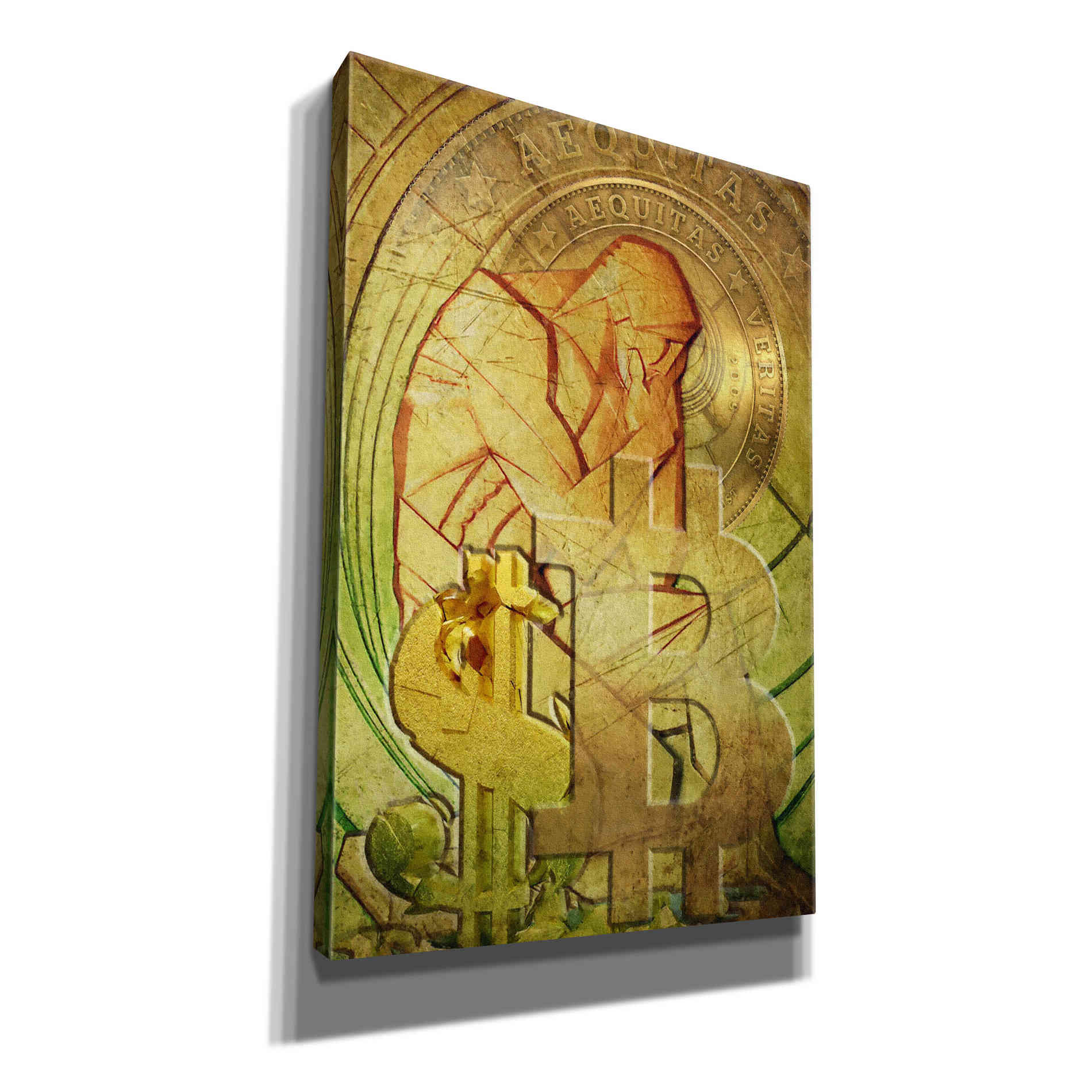 'Bitcoin Deco Eight' by Steve Hunziker Giclee Canvas Wall Art