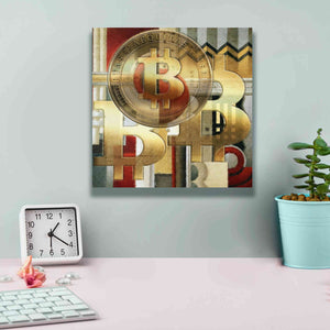 'Bitcoin Deco Seven' by Steve Hunziker Giclee Canvas Wall Art,12 x 12