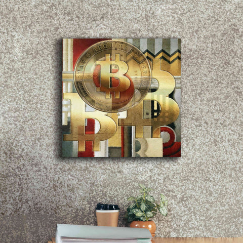 Image of 'Bitcoin Deco Seven' by Steve Hunziker Giclee Canvas Wall Art,18 x 18