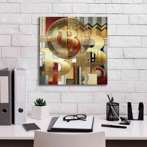 Image of 'Bitcoin Deco Seven' by Steve Hunziker Giclee Canvas Wall Art,18 x 18
