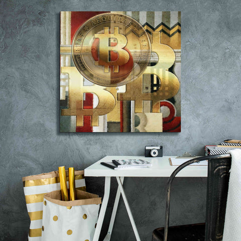 Image of 'Bitcoin Deco Seven' by Steve Hunziker Giclee Canvas Wall Art,26 x 26