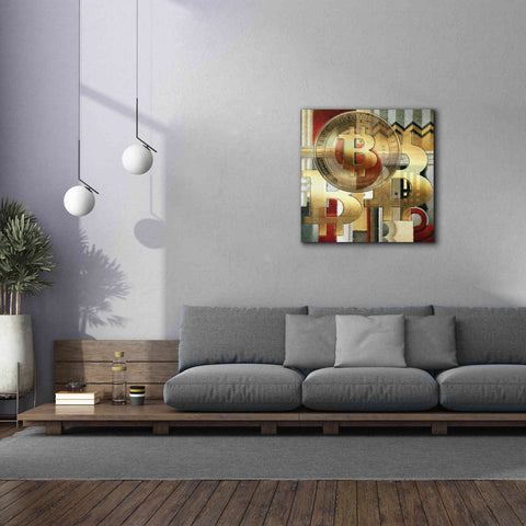 Image of 'Bitcoin Deco Seven' by Steve Hunziker Giclee Canvas Wall Art,37 x 37