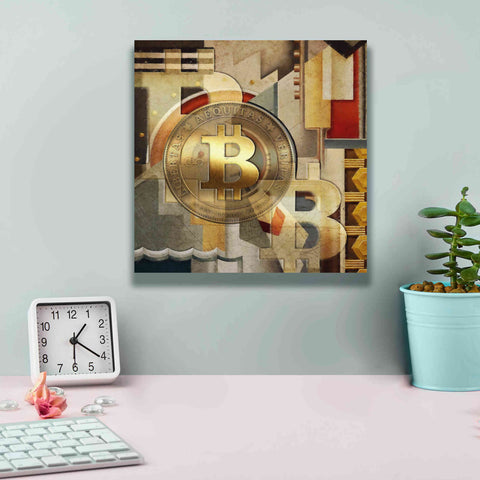 Image of 'Bitcoin Deco Six' by Steve Hunziker Giclee Canvas Wall Art,12 x 12