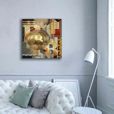 Image of 'Bitcoin Deco Six' by Steve Hunziker Giclee Canvas Wall Art,37 x 37