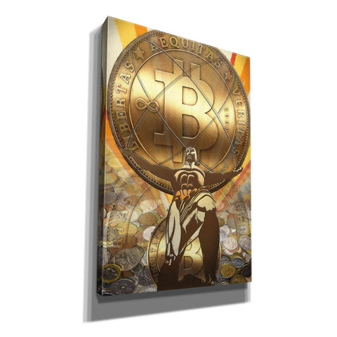 Image of 'Bitcoin Deco Four' by Steve Hunziker Giclee Canvas Wall Art