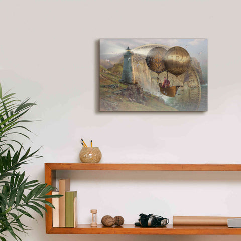 Image of 'Bitcoin Deco Two' by Steve Hunziker Giclee Canvas Wall Art,18 x 12