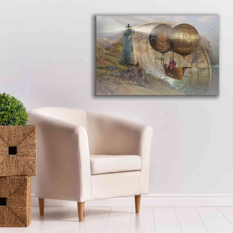 Image of 'Bitcoin Deco Two' by Steve Hunziker Giclee Canvas Wall Art,40 x 26