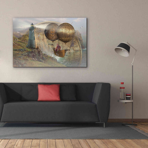 Image of 'Bitcoin Deco Two' by Steve Hunziker Giclee Canvas Wall Art,60 x 40