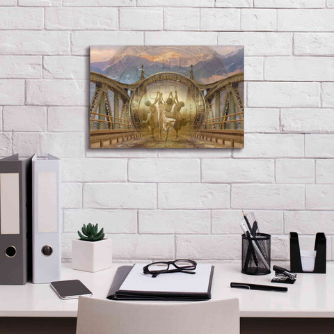 Image of 'Bitcoin Deco One' by Steve Hunziker Giclee Canvas Wall Art,18 x 12