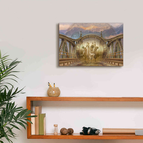 Image of 'Bitcoin Deco One' by Steve Hunziker Giclee Canvas Wall Art,18 x 12