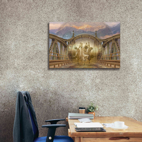 Image of 'Bitcoin Deco One' by Steve Hunziker Giclee Canvas Wall Art,40 x 26