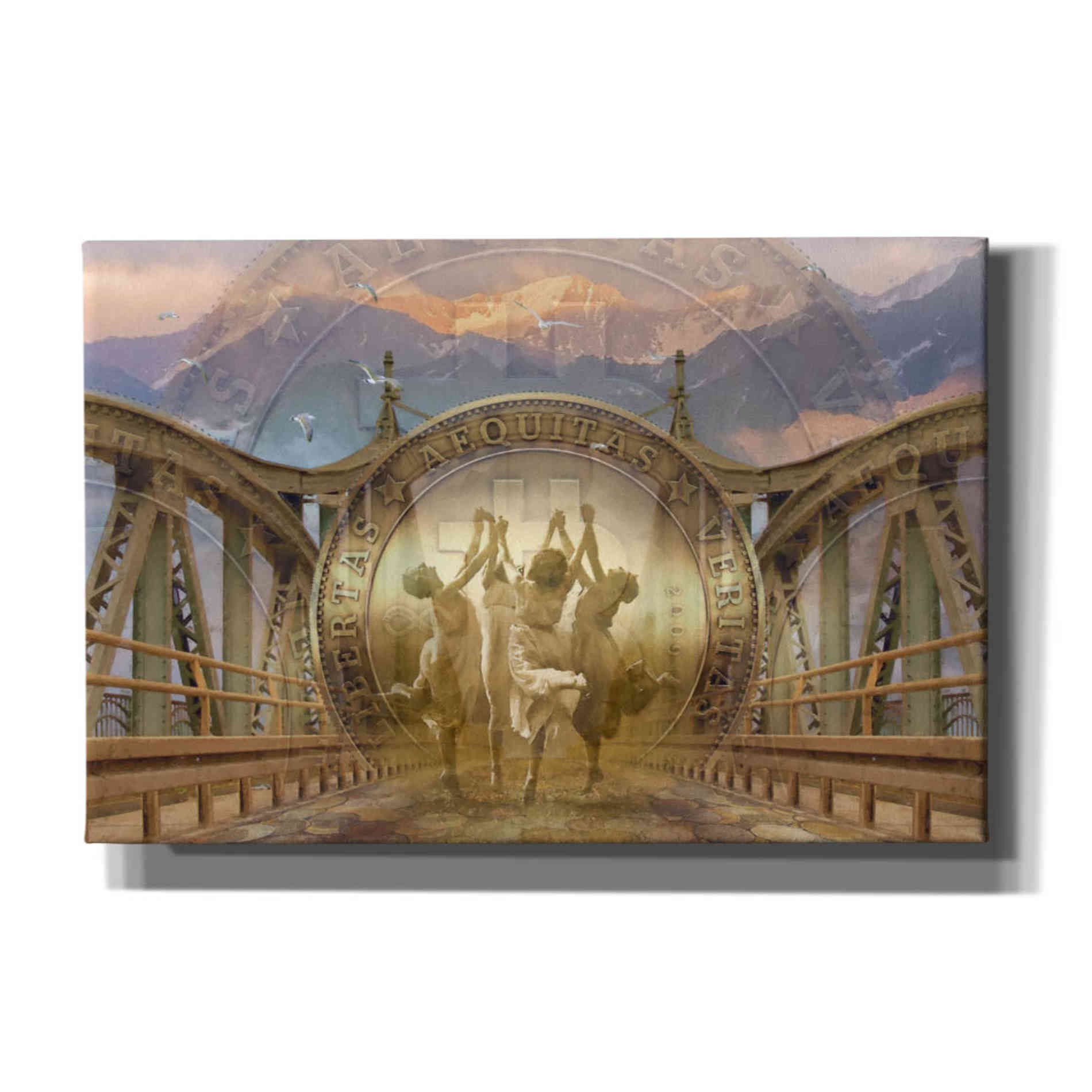 'Bitcoin Deco One' by Steve Hunziker Giclee Canvas Wall Art